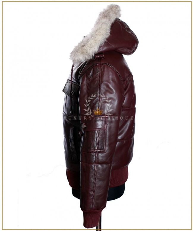 Men's Handmade Black Lamb Leather Quilted Bomber Jacket – Lockheed Puffer Hooded Coat